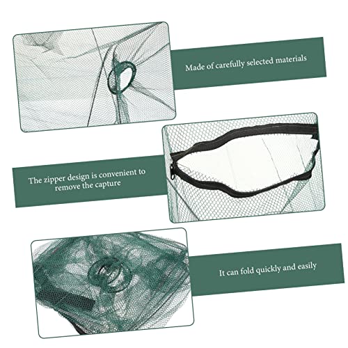 Portable Foldable Nylon Fishing Net Lightweight Shrimp Catching Cage Quick Drying Fish Keeping Net for Outdoor Use Collapsible Fishing Accessories