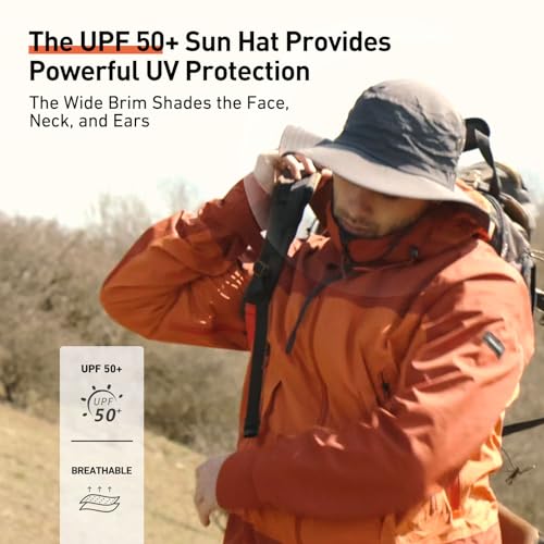 Oversize XL XXL Large Wide Brim Waterproof UPF 50+ Bucket Sun Summer Travel Fishing Hiking Fisherman Hat Detachable Chin - color: 000702_light Grey, size: Small-Medium