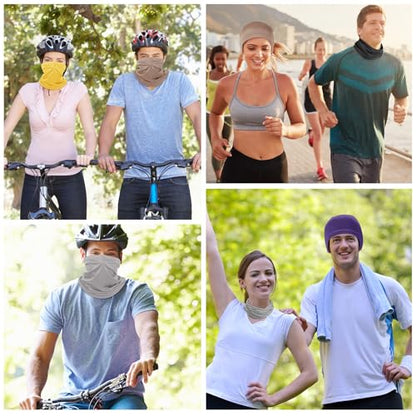 Geyoga Summer UV Protection Cooling Neck Gaiter | Sunscreen Breathable Face Scarf Bandana Mask Neck Gaiter for Outdoor Fishing Hiking Camping - color: Neutrals