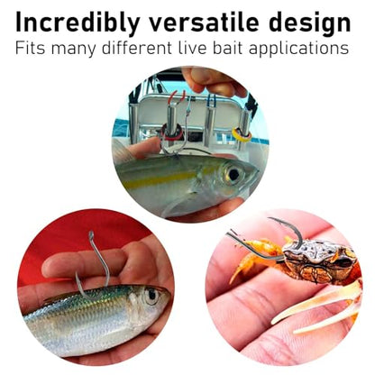 Dr.Fish 50 Pack Big River Bait Hooks Catfish Fishing Hooks Live Bait Offset Freshwater River Fishing Trotline Catfish Tackle - size: #8-50 Pack