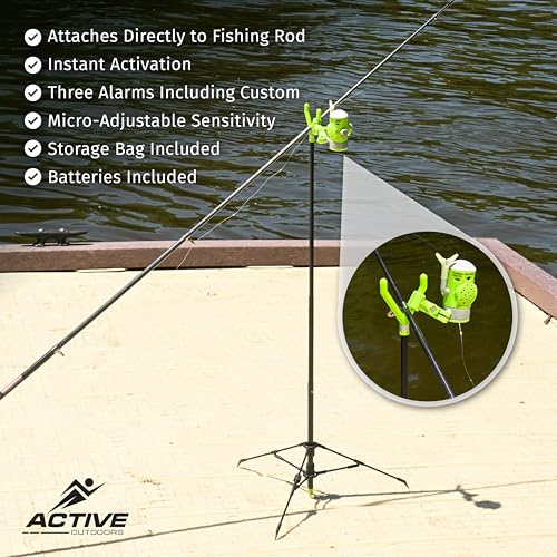 FISHIN' STIX Ready to Fish Kit - Includes 30" Rod Holder, All Terrain Stand Tripod and Bite Alarm - style: Orange