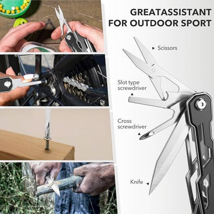 Wuwrll Multitool with Safety Locking,16-in-1 Multi Tool Stainless Steel Pocket Knife Set with Pliers, Upgrade Camping Tool Gifts for Men,for Survival, Camping, Hiking, Outdoor 1 Pcs