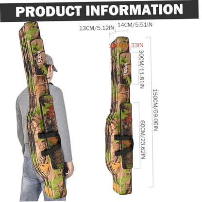 Fishing Pole Bag, Fishing Rod Case, 59 Inch Waterproof Tackle Bag with 3 Compartments, Portable Rod for Outdoor, Travel