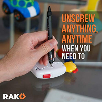 RAK Multitool Pen - Multi-Tool Pen Set 11 in 1, LED Light, Screwdrivers, Level, Ruler, Bottle Opener, and Stylus. Cool Gadgets Gifts for Men, Dad, EDC Tactical Pen Tool, Gift-Ready Box, Pack of 2 - size: Pocket Size (2 count), style: Multitool Pen Set