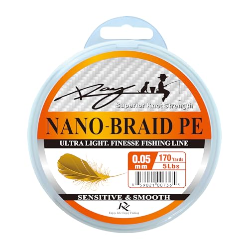 Ultra Slim Braided PE Fishing Line, Strong Knot Strength, Deign for Ultra Light Freshwater Fishing, Come with 3lb Test or 5lb Test, 170Yds Each Spool - color: Orange, size: 0.05mm-5Lbs