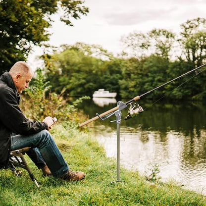 Fishing Rod Holders, Fishing Pole Holders for Ground, Multifunctional Stainless Steel Beach Fishing Rod Holder Fishing Gifts for Men(2 Pack ) - color: Silver