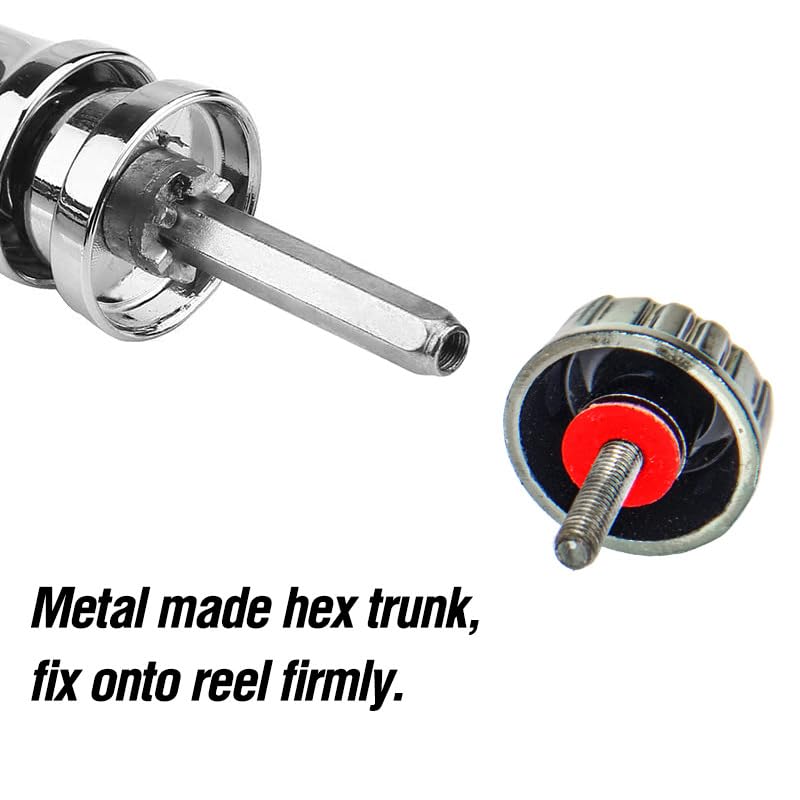 2pcs Universal Metal CNC Reel Handle with EVA Knob for Spinning Reels Replacement Crank Arm for Smooth Retrieval (S) - size: Small