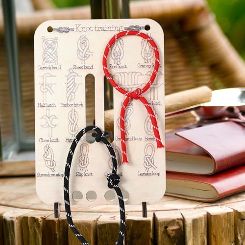 Learn Knot Training Board Knot Tying kit Learn to Tie Knot Training Board 16 Knotting Methods for Beginners Knot Tying Book Adults Beginner for Outdoor Survival Camping Climbing Practice