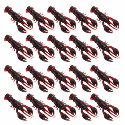 20PCS Soft PVC Fishing Lures 2.2 Inch – Lifelike Crawfish Bait with Artificial Lobster Claw Design, Jig Head Compatible for Bass & Trout Fishing - color: Red