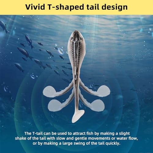RYACO Soft Fishing Lures, Pre-Rigged Jig Soft Plastic Fishing Lures with Reflective Spinner, Paddle Tail Swimbaits for Bass Trout Walleye Crappie Fishing Jigs, 5PCS