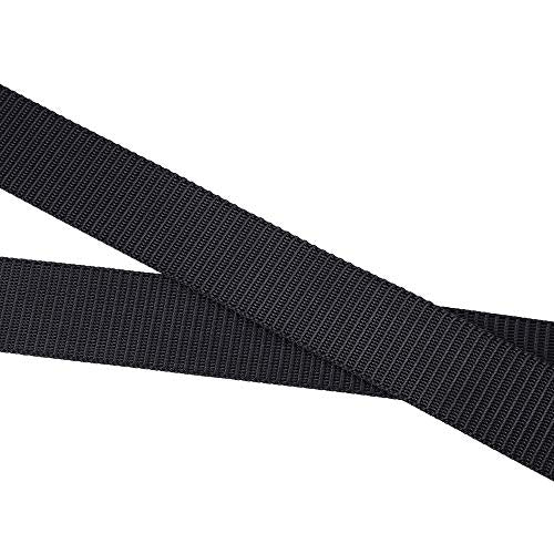 Mile High Life | Nylon Web Belt | Outdoor Military Belt | TSA Safe Buckle Plastic/Metal - color: Black-navy 2pc