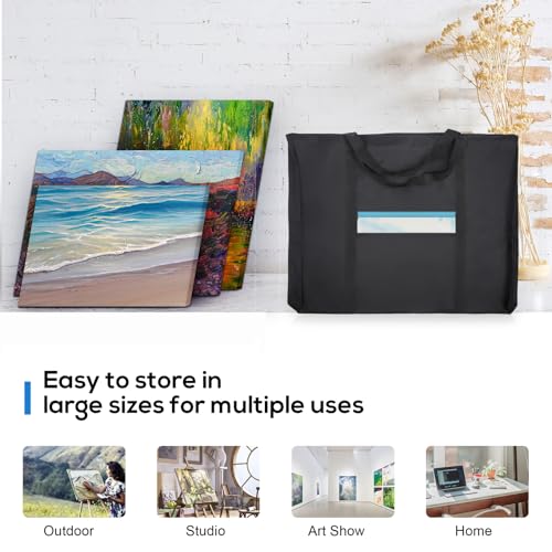JJRING Dacron Light Weight Art Portfolio Bag, 19.6'' x 25.6'' for 18'' by 24'', Black Carrying Storage Case for Poster, Sketching, and Drawing - size: 18''*24''