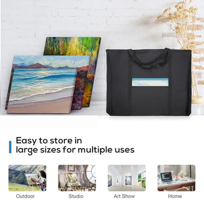 JJRING Dacron Light Weight Art Portfolio Bag, 19.6'' x 25.6'' for 18'' by 24'', Black Carrying Storage Case for Poster, Sketching, and Drawing - size: 18''*24''