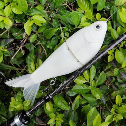 HADORAM Lure Slow Sinking Glide Bait with Fur Tail Lifelike Fishing Tackle for Trout Shad Bass Musky - color: Color White