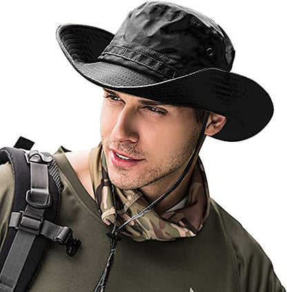 Sun Hats for Men Women Bucket Hat UPF 50+ Boonie Hat Foldable UV Protection Hiking Beach Fishing Summer Safari - color: 1pack-beige
