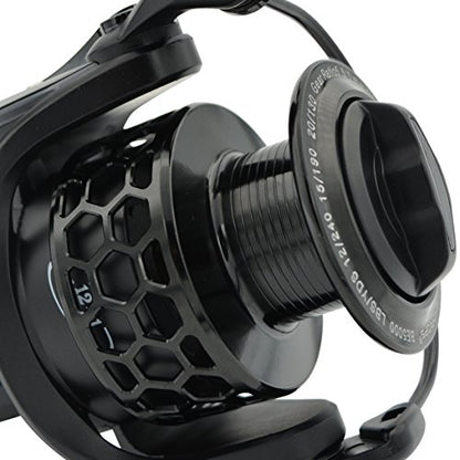 Fishdrops Spinning Fishing Reels 12+1BB Ultra Lightweight Carved Aluminum Spool Reels Affordable Smooth Spinning Reels - size: Size2000
