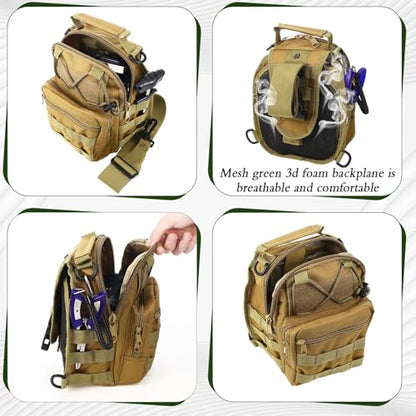 Gemscream 393 Pcs Fishing Tool Kit Fishing Backpack with Tackle Boxes Included Pliers Gear and Equipment Bait Rigs Fish Lip Gripper Lure Gear Kit Fish Hooks Remover Tools - color: Khaki