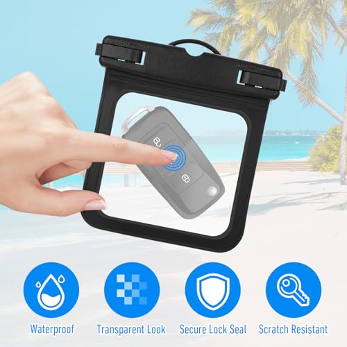 2 Pack Small Waterproof Pouch, Submersible Wallet for Swimming, Waterproof Key Fob Case Floating Keys Holder Pouch Holder for ID Badge Credit Card Money Coins License Water Surfing