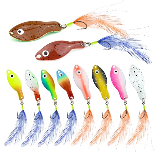 Inline Spinnerbaits for Bass Trout Pike – Premium Spinner Lures with Treble Hooks & Flash Blades for Freshwater & Saltwater Fishing – Durable, Vibrant, and Deadly Effective - style: Spoons