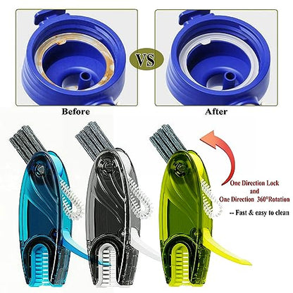 4 in 1 Cup Lid Cleaning Brush Set Multifunctional Bottle Brush Cleaner Tiny Bottle Cup Lid Brush Straw Cleaner Tools Mini Silicone Bottle Cup-Holder Cleaner with Hook Remover 1pc Bright Green - style: 1pc Bright Green 4in1