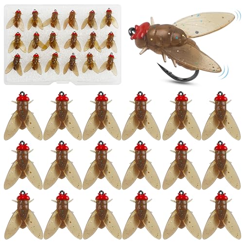 Bionic Fly Fishing Baits, Fly Fishing Flies Kit Trout Jigs Swimbaits Dry Flies Bionic Fishing Lures Fly Fishing Hook for Bass Panfish Trout - style: Brown-18pcs