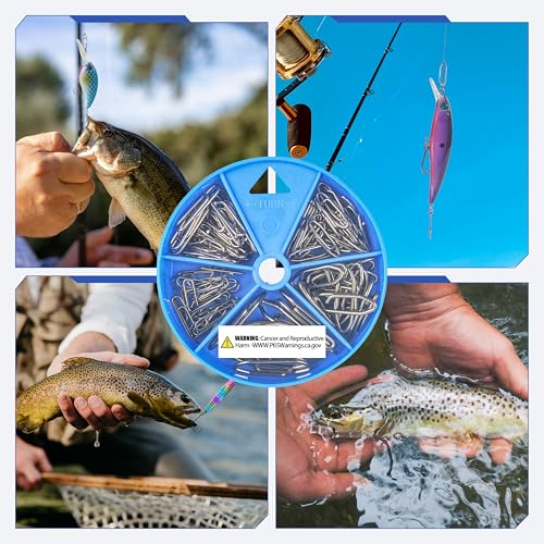 Power Clips Fishing Snaps Set High Strength Stainless Steel Quick Change Connector Swivels Tackle Fish Lure Attachement Freshwater Saltwater - style: 95PCS