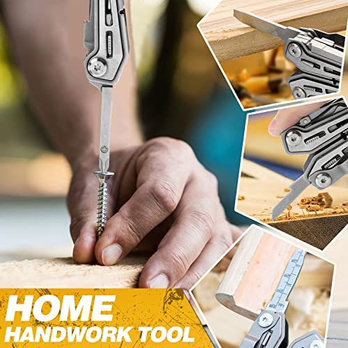 BIBURY Multitools BI2043, 17-in-1 Portable Multitool Foldable Spring-Loaded Pliers with Scissors, Can Opener & Screwdriver, Safety Locking EDC Tools for Camping Outdoor Activities Home Repair (Black) - size: 17-IN-1 Black