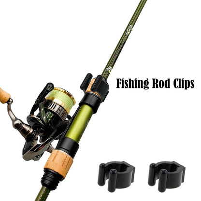 24 PCS Fishing Rod Clips, Wall Mount Fishing Pole Holder Clips for 0.66" to 0.95" Poles, Pool Cue Holder Storage Rack Replacement (Black) - color: Black