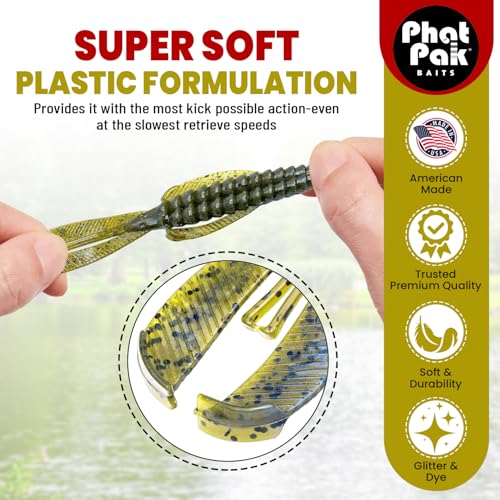 Phat Pak Baits - Swamp Monster Rage Bug Style Plastic Beaver Creature Bait Punching Bass Fishing Lure 20ct 4" - color: Green Pumpkin SP Purple Flake