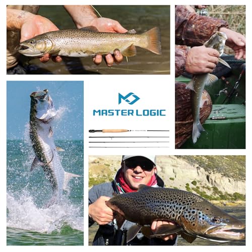 Fly Fishing Rod and Reel Combo Starter Kit, Graphite Fly Rod with Cork Handle, Die Cast Aluminum Reel, Fly Box Case & Fishing Flies and Carrying Case and Accessories - style: 3/4wt - 9' - 4 Pc
