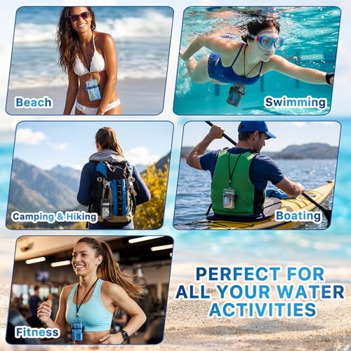 Outus 3 Pcs Waterproof ID Badge Holder Case with Waterproof Buckle 4.72 x 2.95 x 1.57 Inches Floating Sport Case Locker with Adjustable Hanging Rope Plastic Card Dry Box(Clear, Gray, Blue, Classic) - color: Clear, Gray, Blue, size: 4.72 x 2.95 x 1.57 Inch