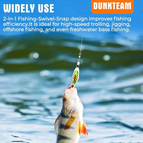 100 PCS Fishing Swivels Snap,Stainless Steel Swivel Fishing Line Connector,Interlock Fishing Hooks Clip,Barrel Snap Swivels for Freshwater and Saltwater Fishing - size: #12-25 lb-100PCS