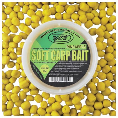 WCB Carp Baits Fishing Dough Bait Paste Soft Pellets - Soft Carp Bait - Ideal for Carp and Catfish Fishing - style: Flavor: Pineapple