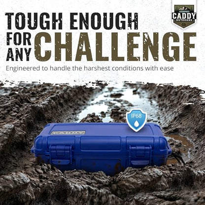 Waterproof Storage Case 1.2 L Capacity – Heavy-Duty Gear Box with Foam, Carabiner & Lanyard – Crushproof, Airtight Outdoor Container for Camping, Hiking, Fishing - color: Navy Blue