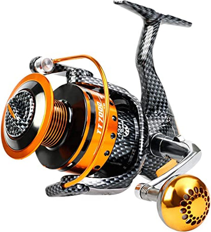 Burning Shark Fishing Reels- 12+1 BB, Light and Smooth Spinning Reels, Powerful Carbon Fiber Drag, Saltwater and Freshwater Fishing - size: TT4000