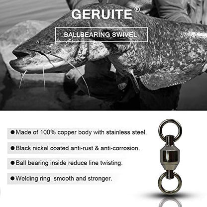 Fishing Barrel Swivels Saltwater Small Ball Bearing Swivel Heavy Duty Stainless Steel Swivels Freshwater Fish Tackle - size: Size6 (167lb) 20 Pack