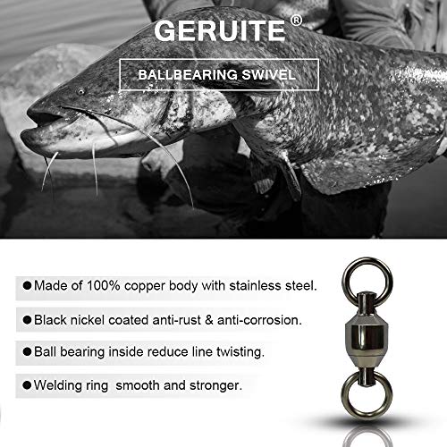 Fishing Barrel Swivels Saltwater Small Ball Bearing Swivel Heavy Duty Stainless Steel Swivels Freshwater Fish Tackle - size: Size1 (42lb) 40 Pack
