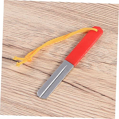 ARTIBETTER 1Pc Double Side Fish Hook Sharpener File with Hanging Strip Material Rounded Tip for Easy Use Portable Fishing Tool for Water and Land Coated Handle for Sure