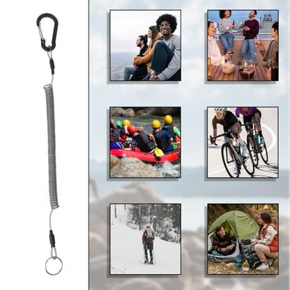 Dimeho Retractable Safety Coiled Lanyard Heavy Duty Fishing Lanyard Fishing Rod Tether Accessories - size: 1.5 m