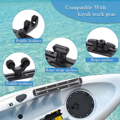 VTurboWay 2 Pcs 13.4" Low Profile Track, Kayak Track for Fishing Rod Holder, Kayak Gear Track Accessories, Reinforced Marine Nylon, Free Installation Screws - size: 7.4" (Pack of 2)