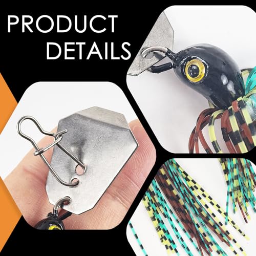 5Pcs Buzz Bait Fishing Bladed Jigs Lures Multicolored Jig Skirts for Bass Trout Walleye 3.15in/0.39oz