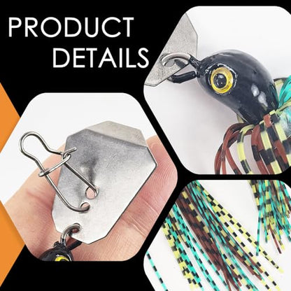 5Pcs Buzz Bait Fishing Bladed Jigs Lures Multicolored Jig Skirts for Bass Trout Walleye 3.15in/0.39oz