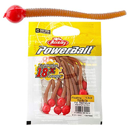 Berkley PowerBait Floating Mice Tails Fishing Soft Bait (1) - color: Natural/Fluorescent Red, size: 3"