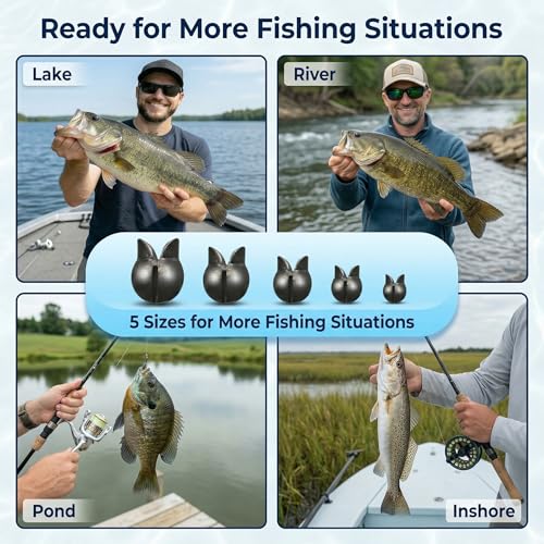 200/350 Pcs Premium Split Shot Fishing Weights Sinkers, Removable Leakproof Fly Fishing Split Shot for Freshwater & Saltwater， Bass Trout Circular Accessories - 5/6 Sizes - size: 200/5 Size Duck