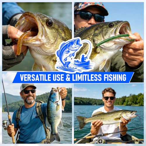Wacky Worms for Bass Fishing, Fableblis 161Pcs 5.5" Soft Plastic Fishing Lures Kits, Fishing Worm Baits with Wacky Rig Tool, Thick O-Rings, Hooks, Weights, Complete Starter Kit for Freshwater Fishing