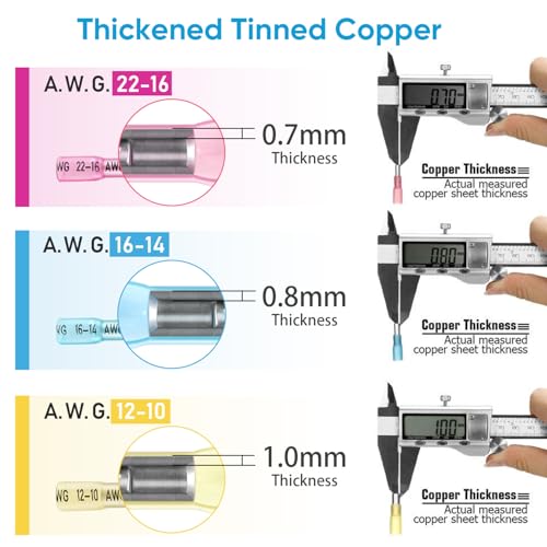 TICONN 120Pcs Heat Shrink Wire Connectors, Waterproof Automotive Marine Electrical Terminals Kit, Crimp Connector Assortment, Ring Fork Spade Butt Splices - style: 120PCS Combo