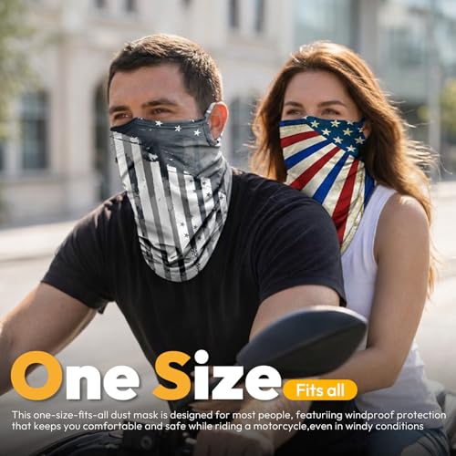 HONGTEYA 6 Pack Summer Neck Gaiter, UV Protection Cooling Face Mask Breathable Bandana Head Scarf Face Cover for Men Women - color: Multicolor Flag Print