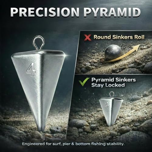 Pyramid Fishing Weights Sinkers Kits Triangle Ocean Saltwater Surf Fishing Gear Tackle Bullet Fishing Weights Sinker 2oz 3oz 4oz - color: 4Oz-6pcs