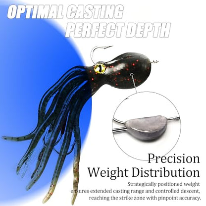 Soft Fishing Lures Shad Minnow Swimbaits, Pre-Rigged Jig Heads Paddle Tail Swim Baits for Bass, Trout, Walleye, Crappie, Sinking Jigs Bait for Saltwater Freshwater, Fishing Gifts for Men - color: C2-10 Pcs Soft Octopus Swimbait