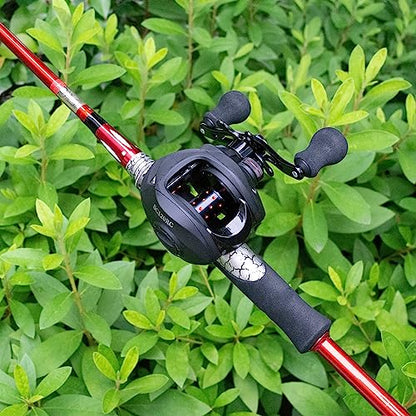 FISHDROPS Baitcaster Reels, 9+1BB, CNC Aluminum Spool, Magnetic Brake System Bait Caster Reel High Speed Gear Ratio 7.0:1 Ultra Smooth Low Profile Baitcasting Fishing Reel - color: Left - Matte Black